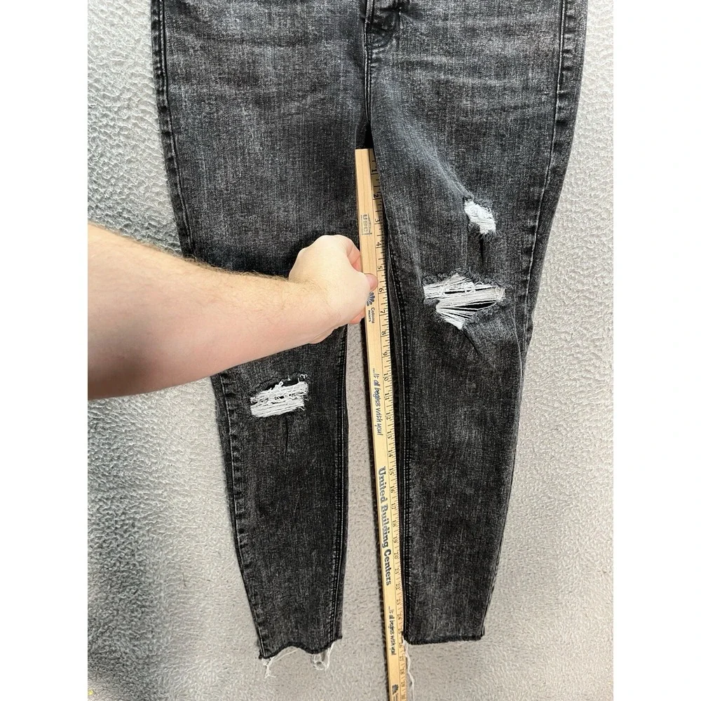 Old Navy Jeans Womens 10 Black Rock Star Super Skinny High Rise‎ Denim Preppy